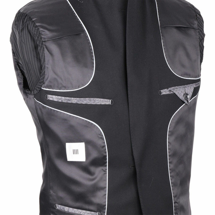 スーツセレクト 【WEB限定/OUTLET】【CLASSICO TAPERED】【秋冬】2釦シングルスーツ 1タック/ブラック×ツイル/NEW ZEALAND WOOL ブラック系(黒)