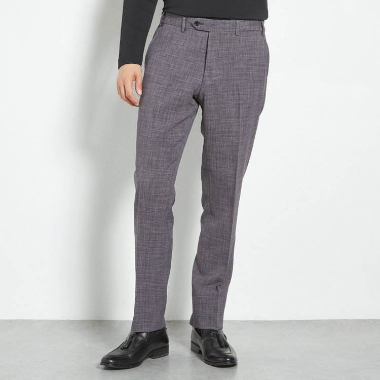 ブラックライン 【SLIM TAPERED_2】【春夏】2釦シングルスーツ 0タック/グレー/ウエストシャーリング/4S SUSTAINABILITY&ECOLOGY FABRIC/※パンツ裾上げ済仕様 グレー中間