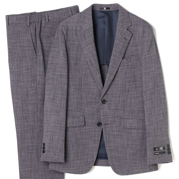 ブラックライン 【SLIM TAPERED_2】【春夏】2釦シングルスーツ 0タック/グレー/ウエストシャーリング/4S SUSTAINABILITY&ECOLOGY FABRIC/※パンツ裾上げ済仕様 グレー中間
