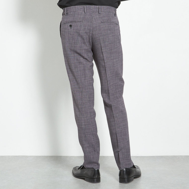 ブラックライン 【SLIM TAPERED_2】【春夏】2釦シングルスーツ 0タック/グレー/ウエストシャーリング/4S SUSTAINABILITY&ECOLOGY FABRIC/※パンツ裾上げ済仕様 グレー中間