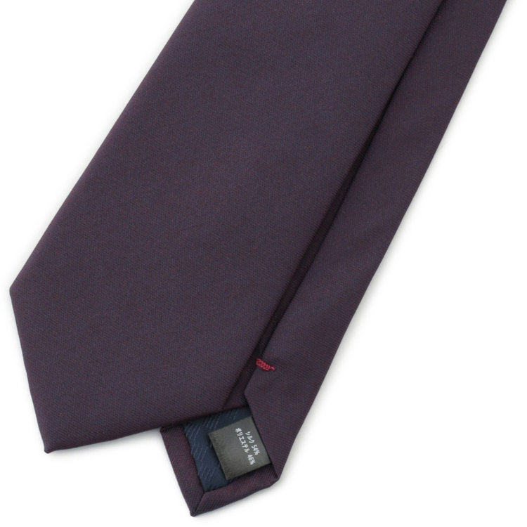 ブラックライン 【BLACK LINE】シルクブレンドソリッドネクタイ 7.5cm幅/ワイン その他