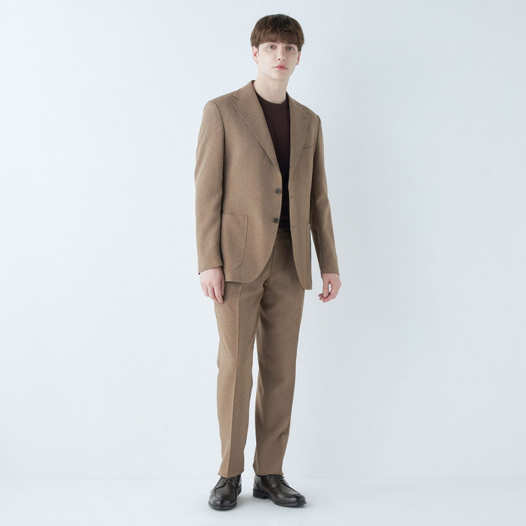 シルバーライン 【RBC】【春夏】2タックパンツ/ブラウン/ウエストシャーリング仕様/4S SUSTAINABILITY&ECOLOGY FABRIC/※裾上げ済仕様 茶中間