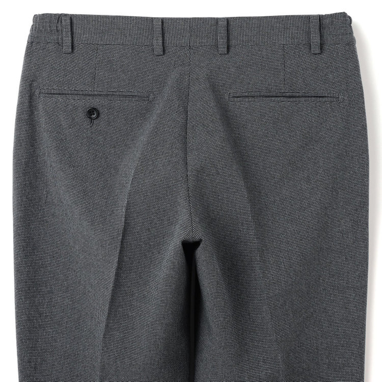 ブラックライン 【SLIM TAPERED_2】【春夏】2釦シングルスーツ 0タック/グレー&ブラック×ハウンドトゥース/ウエストシャーリング/4S SUSTAINABILITY&ECOLOGY FABRIC/※パンツ裾上げ済仕様 グレー濃色