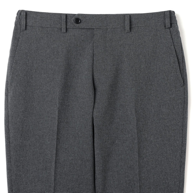 ブラックライン 【SLIM TAPERED_2】【春夏】2釦シングルスーツ 0タック/グレー&ブラック×ハウンドトゥース/ウエストシャーリング/4S SUSTAINABILITY&ECOLOGY FABRIC/※パンツ裾上げ済仕様 グレー濃色
