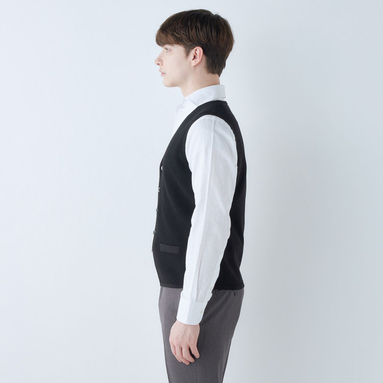 スーツセレクト 【RBC】【春夏】メッシュジレ/ブラック 黒