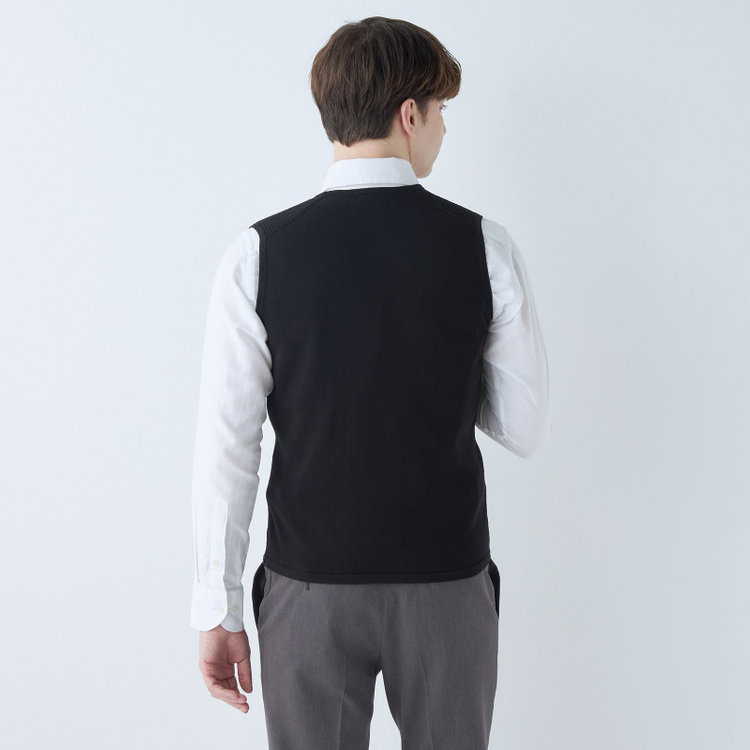 スーツセレクト 【RBC】【春夏】メッシュジレ/ブラック 黒