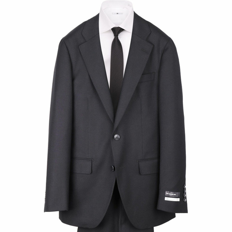スーツセレクト 【WEB限定/OUTLET】【CLASSICO TAPERED】【秋冬】2釦シングルスーツ 1タック/ブラック×ツイル/NEW ZEALAND WOOL ブラック系(黒)