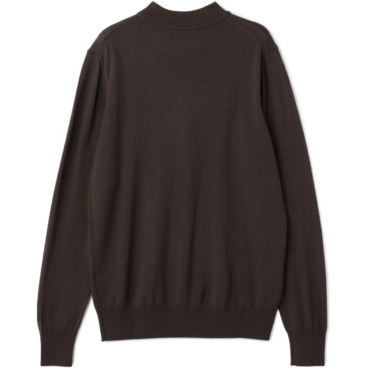 スーツセレクト 【RBC】【秋冬】ウールモックネックニットセーター/ブラウン/ZEGNA BARUFFA/マシンウォッシャブル 茶中間