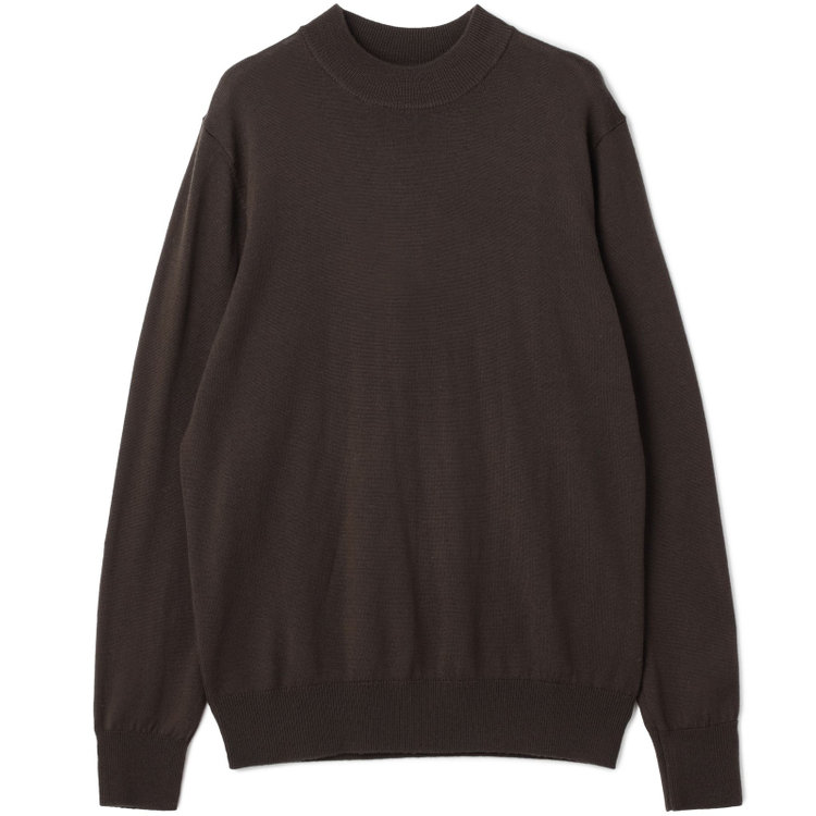 スーツセレクト 【RBC】【秋冬】ウールモックネックニットセーター/ブラウン/ZEGNA BARUFFA/マシンウォッシャブル 茶中間