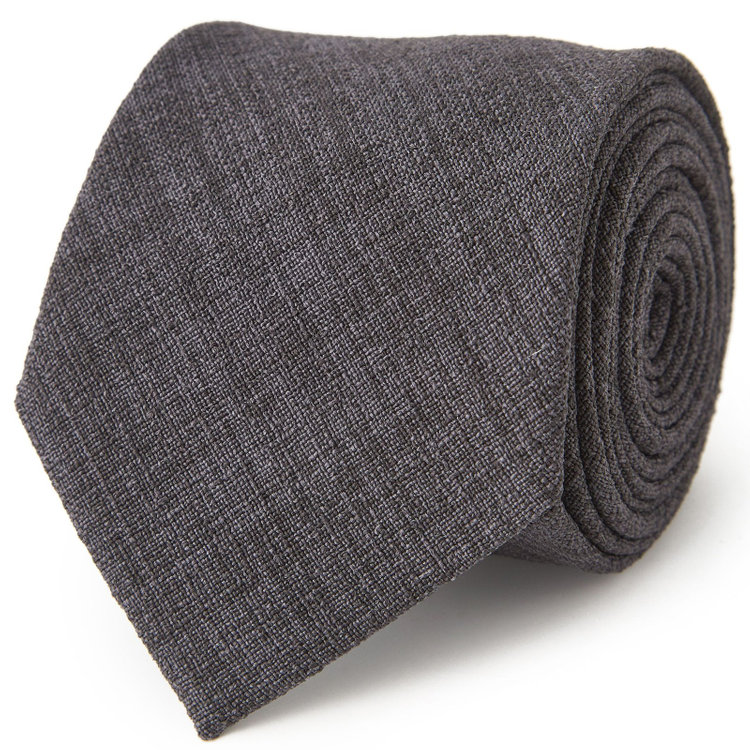 ブラックライン  【BLACK LINE】ポリエステルソリッドネクタイ 7.5cm幅/グレー/ウォッシャブル その他