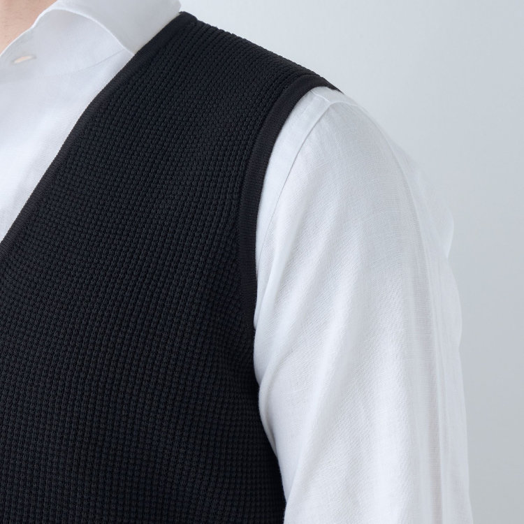 スーツセレクト 【RBC】【春夏】メッシュジレ/ブラック 黒