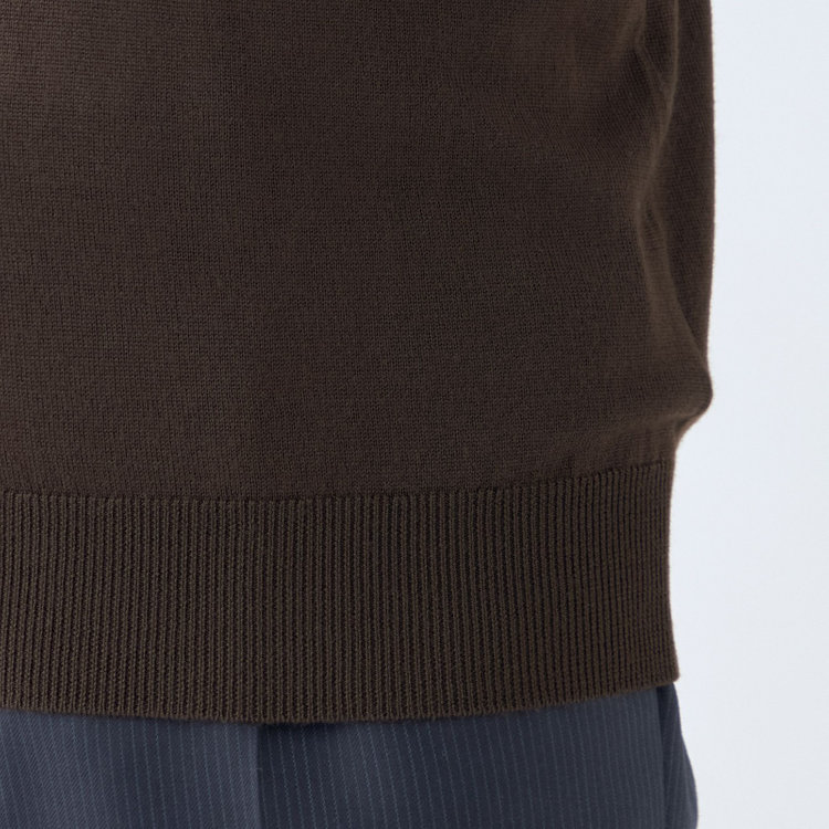 スーツセレクト 【RBC】【秋冬】ウールモックネックニットセーター/ブラウン/ZEGNA BARUFFA/マシンウォッシャブル 茶中間