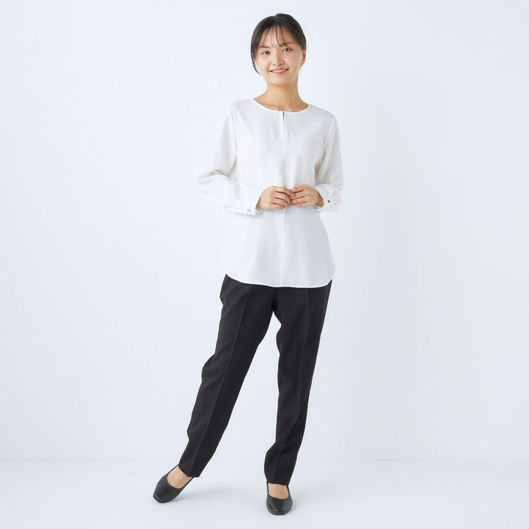 シルバーライン  【SL/長袖】クルーネック/ホワイト 白