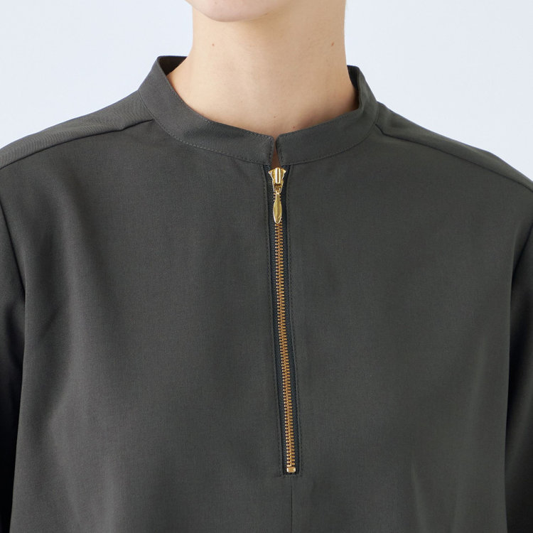 シルバーライン 【SL/長袖】ハーフゴールドジッププルオーバー/ダークグレー グレー濃色