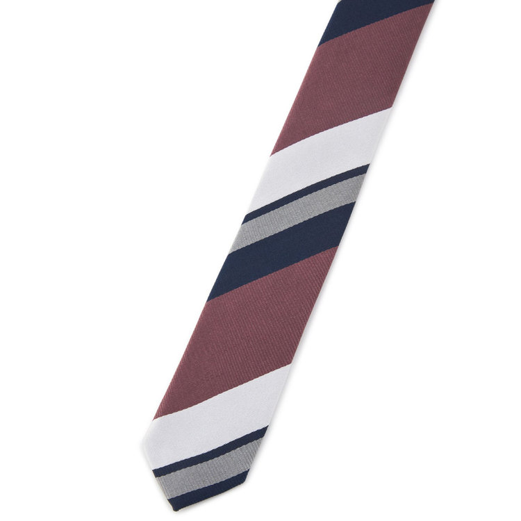 ブラックライン 【BLACK LINE】シルクブレンドストライプネクタイ 7.5cm幅/ワイン×ネイビー その他