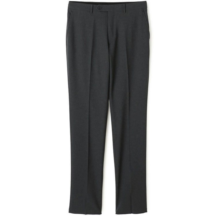 ブラックライン 【SLIM TAPERED】【春夏】0タックテーパードパンツ/グレー×バーズアイ/「氷撃」冷感PRINT/4S SUSTAINABILITY&ECOLOGY FABRIC「ウォッシャブル」「ストレッチ」/※裾上げ済み仕様 グレー濃色