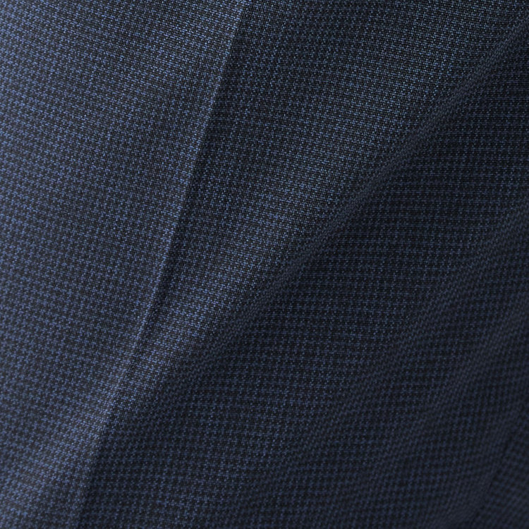 ブラックライン 【SLIM TAPERED_2】【春夏】2釦シングルスーツ 0タック/ネイビー&ブラック×ハウンドトゥース/ウエストシャーリング/4S SUSTAINABILITY&ECOLOGY FABRIC/※パンツ裾上げ済仕様 青中間