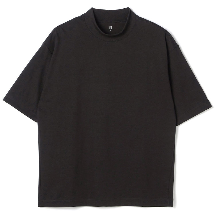 スーツセレクト 【RBC/五分袖】プレミアムコットンTシャツ / モックネック / ブラック 黒