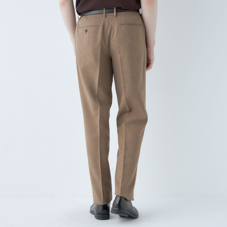シルバーライン 【RBC】【春夏】2タックパンツ/ブラウン/ウエストシャーリング仕様/4S SUSTAINABILITY&ECOLOGY FABRIC/※裾上げ済仕様 茶中間