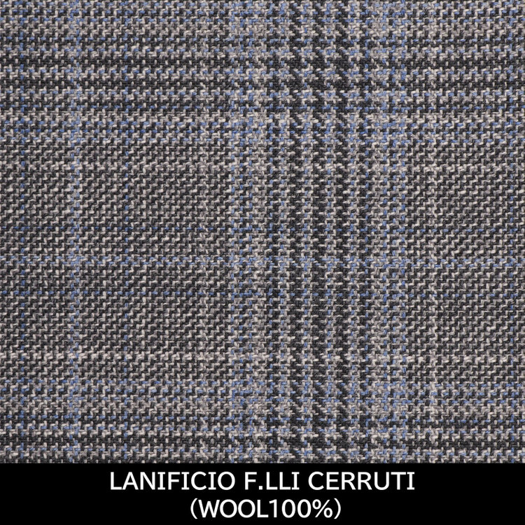 スーツセレクト 【国内縫製】【MEN'S】【パターンオーダー】【CLASSICO TAPERED W】【春夏】スーツ/グレー×チェック/LANIFICIO F.LLI CERRUTI (WOOL100%) グレー中間