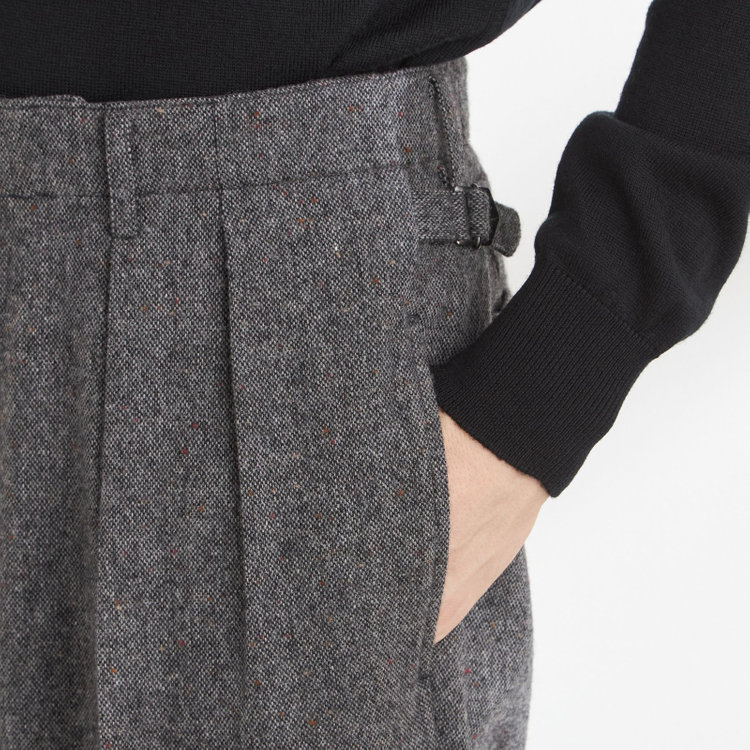 シルバーライン 【Take.it.easy】【秋冬】2タックワイドパンツ/グレー×ドネガルツイード/※裾上げ必要 グレー濃色