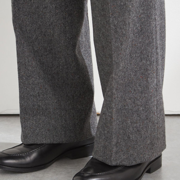 シルバーライン 【Take.it.easy】【秋冬】2タックワイドパンツ/グレー×ドネガルツイード/※裾上げ必要 グレー濃色