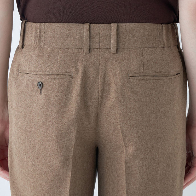 シルバーライン 【RBC】【春夏】2タックパンツ/ブラウン/ウエストシャーリング仕様/4S SUSTAINABILITY&ECOLOGY FABRIC/※裾上げ済仕様 茶中間