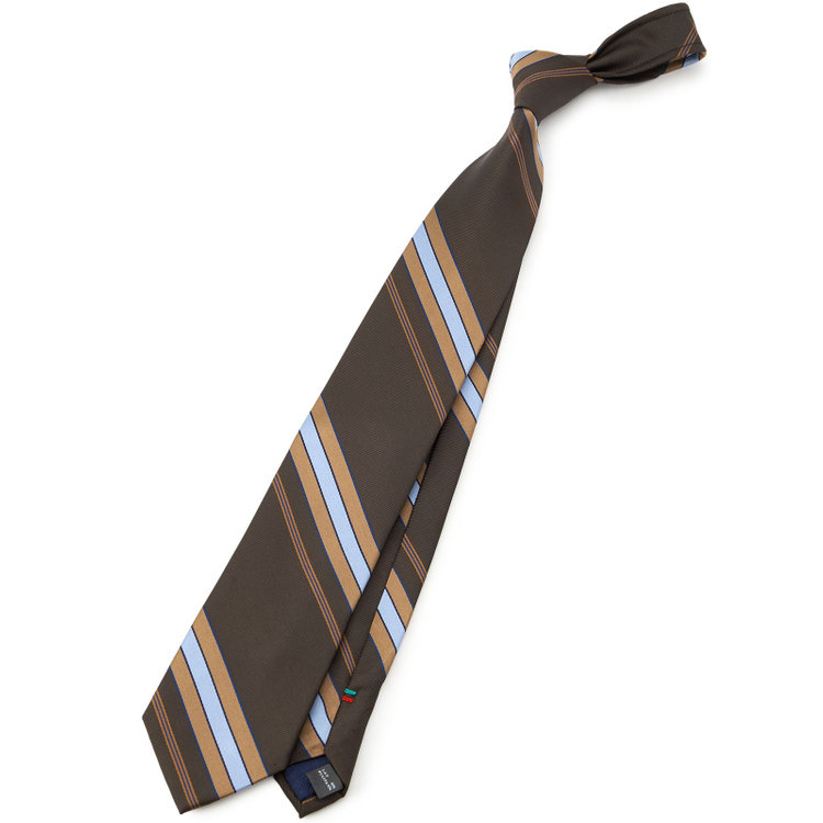 シルバーライン  【SILVER LINE】シルクブレンドストライプネクタイ 8.０cm幅/ブラウン その他