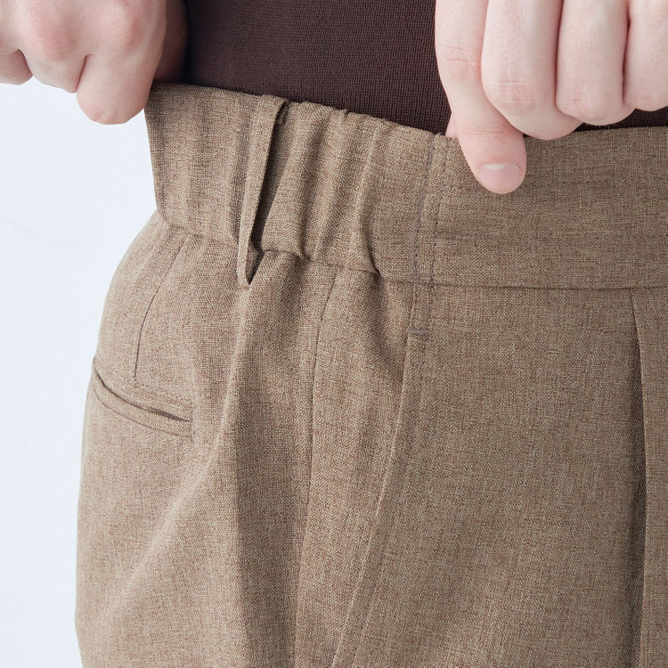 シルバーライン 【RBC】【春夏】2タックパンツ/ブラウン/ウエストシャーリング仕様/4S SUSTAINABILITY&ECOLOGY FABRIC/※裾上げ済仕様 茶中間
