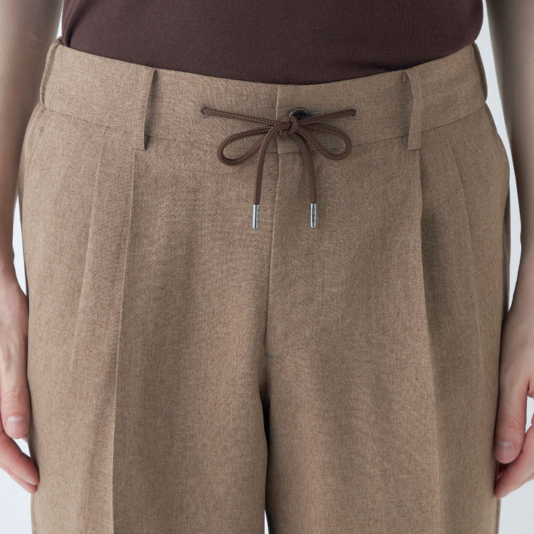 シルバーライン 【RBC】【春夏】2タックパンツ/ブラウン/ウエストシャーリング仕様/4S SUSTAINABILITY&ECOLOGY FABRIC/※裾上げ済仕様 茶中間
