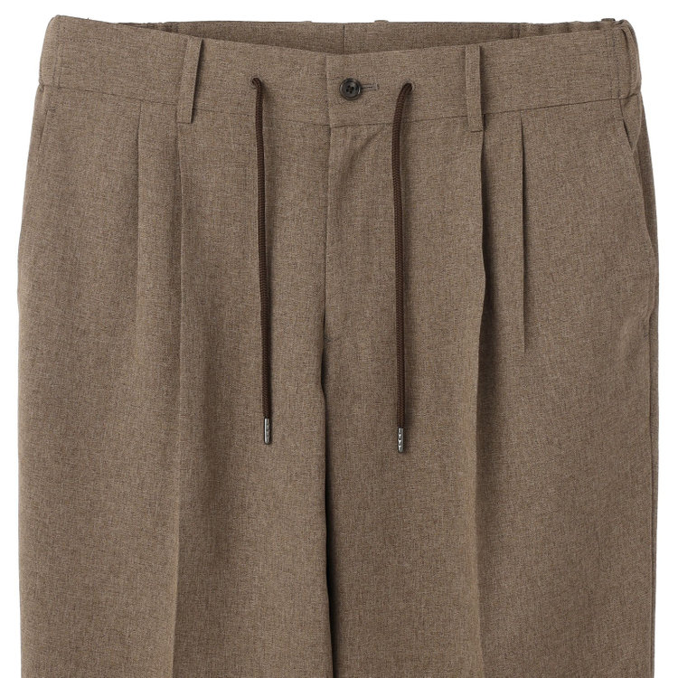 シルバーライン 【RBC】【春夏】2タックパンツ/ブラウン/ウエストシャーリング仕様/4S SUSTAINABILITY&ECOLOGY FABRIC/※裾上げ済仕様 茶中間