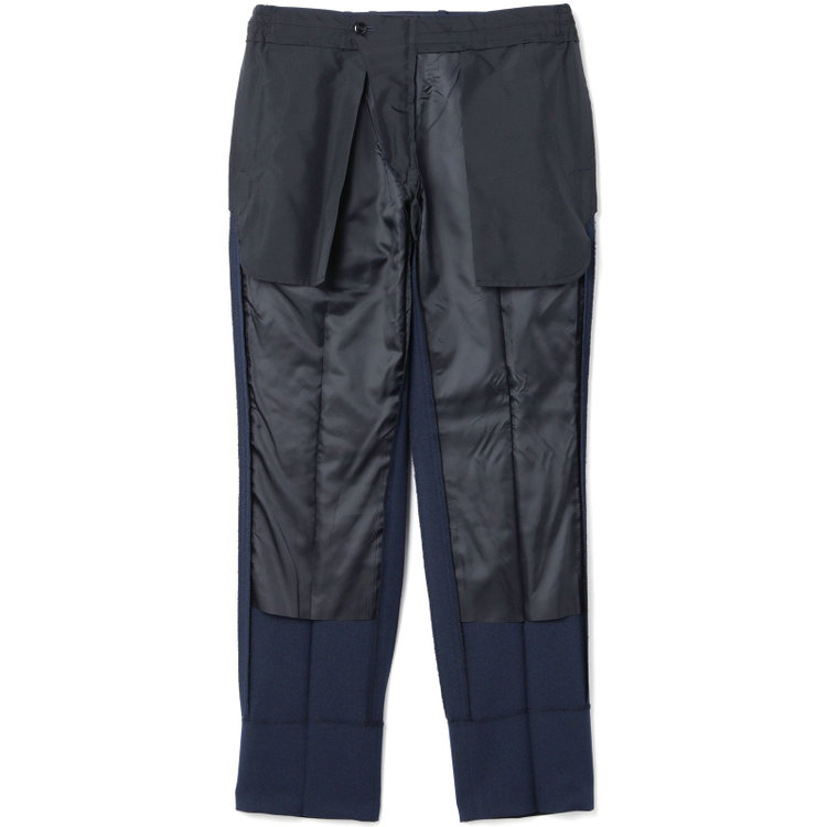 ブラックライン 【SLIM TAPERED_2】【年間】2釦シングルスーツ 0タック/ネイビー/ウエストシャーリング/4S SUSTAINABILITY&ECOLOGY FABRIC/ウォッシャブル/※パンツ裾上げ済仕様 紺中間