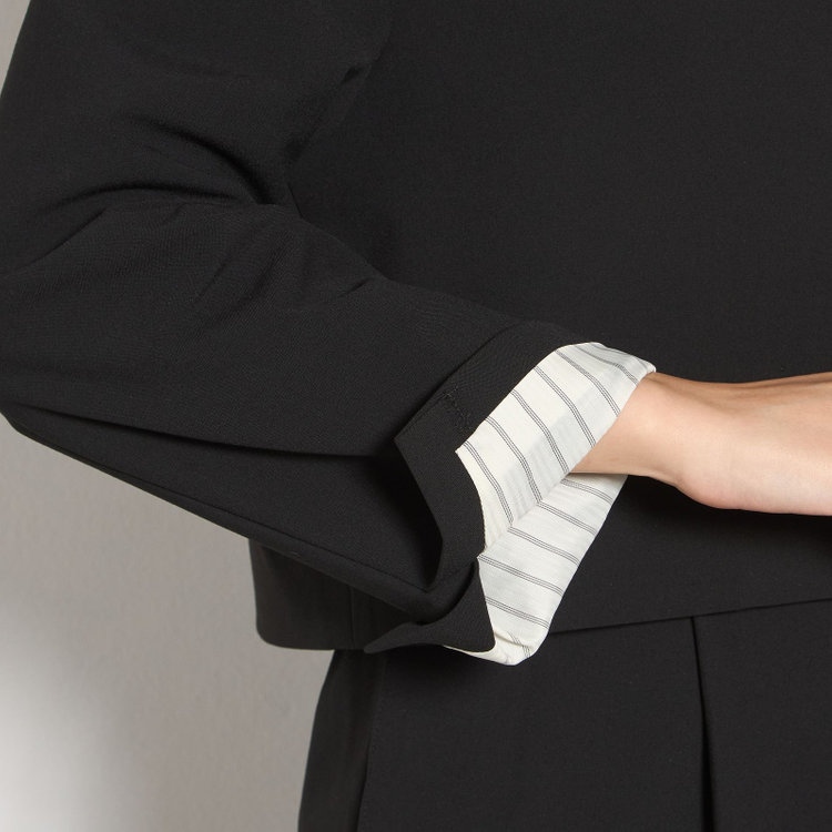 ブラックライン 【セットアップ対応】1釦セミダブルのショートジャケット/ブラック 黒