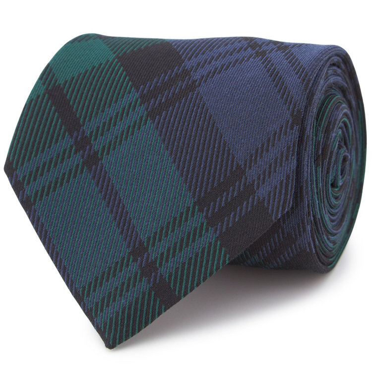 シルバーライン 【SL】シルクコットンチェックネクタイ 8.5cm幅/グリーン×ネイビー/JAPAN MADE その他