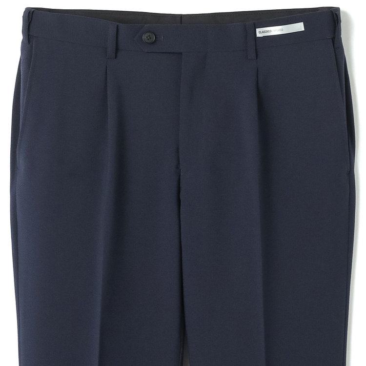 シルバーライン 【CLASSICO TAPERED】【春夏】1タックテーパードパンツ/ネイビー/※裾上げ済仕様 紺濃色