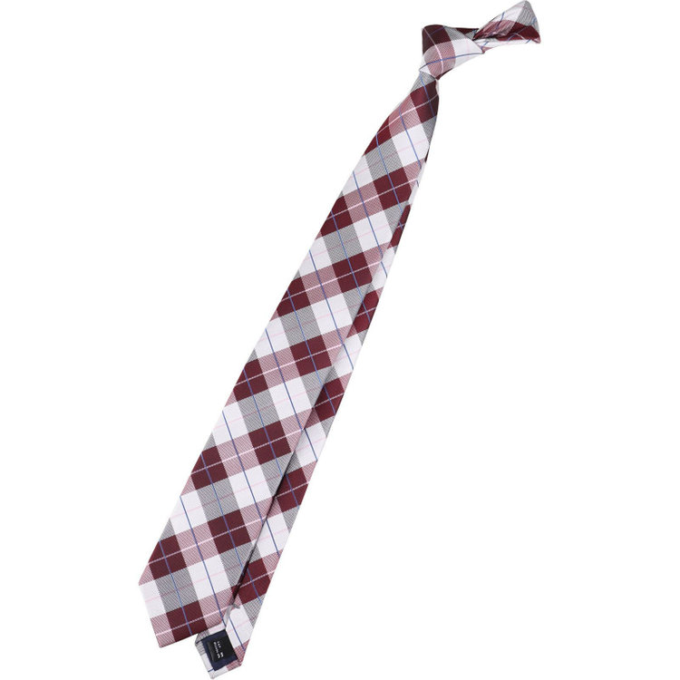 ブラックライン 【WEB限定/OUTLET】【BL】シルクブレンドチェックネクタイ 7.0cm幅/ワイン×ホワイト ワイン系(赤)