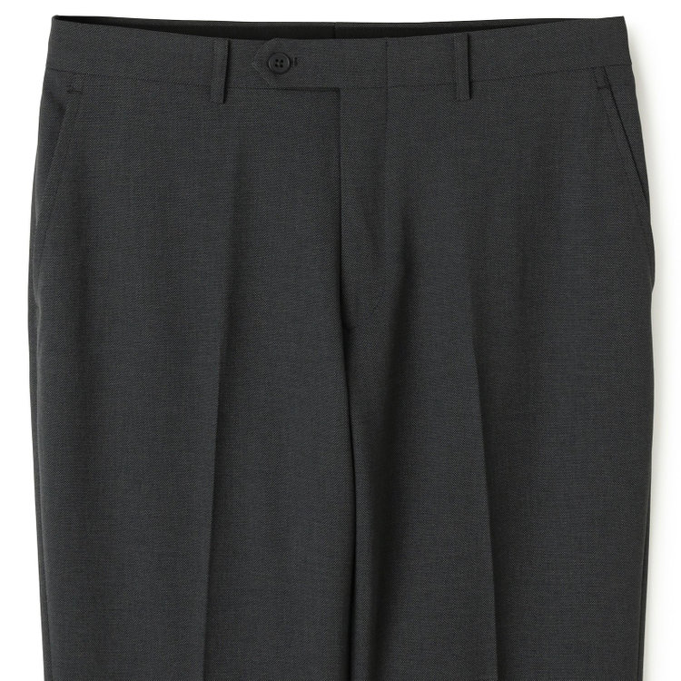 ブラックライン 【SLIM TAPERED】【春夏】0タックテーパードパンツ/グレー×バーズアイ/「氷撃」冷感PRINT/4S SUSTAINABILITY&ECOLOGY FABRIC「ウォッシャブル」「ストレッチ」/※裾上げ済み仕様 グレー濃色