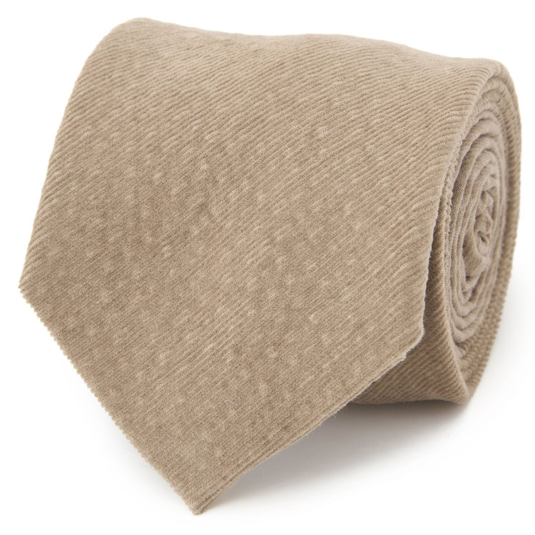 シルバーライン 【SILVER LINE】コットンソリッド系ネクタイ 8.0cm幅/ベージュ その他