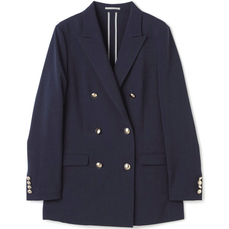 シルバーライン 【SL】【春夏】6釦2掛けダブルジャケット/ネイビー/ウォッシャブル/Naturemier 紺中間