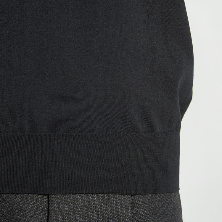 スーツセレクト  【RBC】コットンブレンドモックネックニット/ブラック/マシンウォッシャブル/「UVカット」「接触冷感」 黒