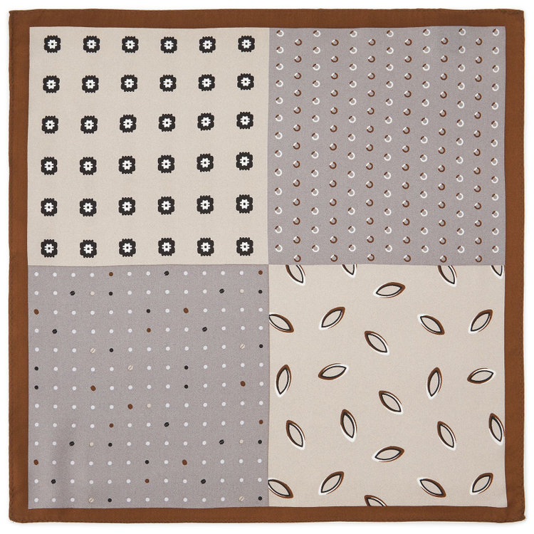 スーツセレクト 4面ポケットチーフ/SARUTAHIKO COFFEE 茶中間