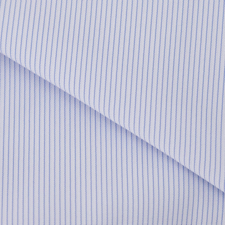 ブラックライン 【発送在庫あり】【WEB限定】【BLACK LINE】ボタンダウンワイシャツ/ホワイト×ブルーストライプ/「4S」スーパーノンアイロン・ストレッチ 青中間