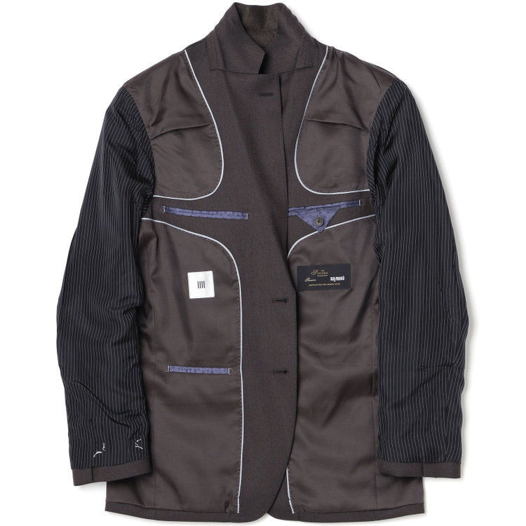 シルバーライン 【CLASSICO TAPERED】【秋冬】2釦シングルスーツ 1タック/ブラウン/super extra fine merino wool Raymond/※裾上げ必要 茶中間