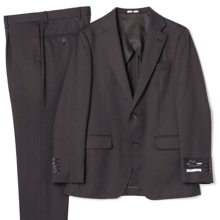シルバーライン 【CLASSICO TAPERED】【秋冬】2釦シングルスーツ 1タック/ブラウン/super extra fine merino wool Raymond/※裾上げ必要 茶中間