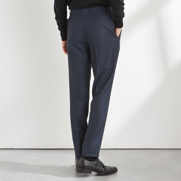 シルバーライン 【CLASSICO TAPERED】【秋冬】3釦段返りシングルスーツ 2タック/ネイビー/ウエストムーブ/MARZOTTO/※裾上げ必要 青濃色