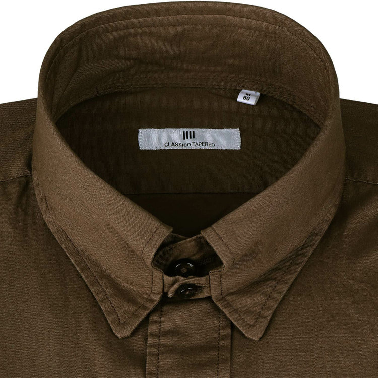 SUIT SELECT　アウトレット 【WEB限定/OUTLET/汚れ・キズ等有】【CLASSICO TAPERED】タブカラードレスワイシャツ/ブラウン×ソリッド ブラウン系(茶)