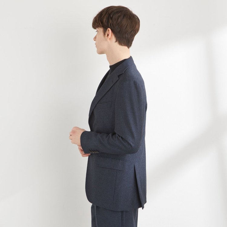 シルバーライン 【CLASSICO TAPERED】【秋冬】3釦段返りシングルスーツ 2タック/ネイビー/ウエストムーブ/MARZOTTO/※裾上げ必要 青濃色