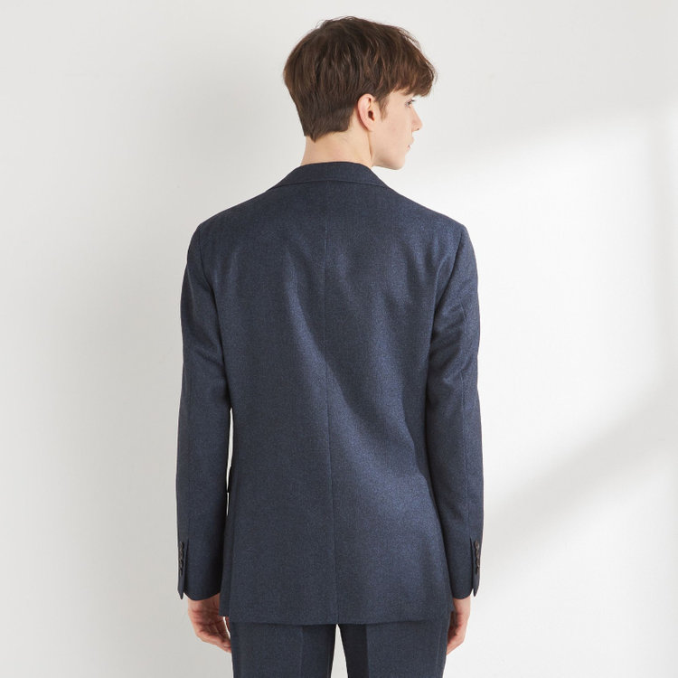 シルバーライン 【CLASSICO TAPERED】【秋冬】3釦段返りシングルスーツ 2タック/ネイビー/ウエストムーブ/MARZOTTO/※裾上げ必要 青濃色