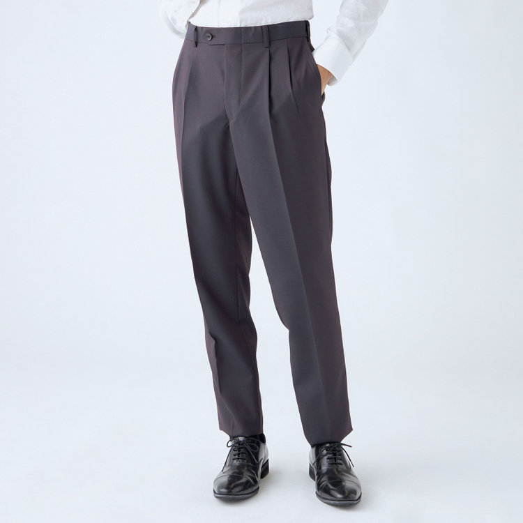 シルバーライン 【CLASSICO TAPERED】【秋冬】6釦2掛けダブルスーツ 2タック/ブラウン/チェンジポケット/ウエストムーブ/NEW ZEALAND WOOL MIX/※裾上げ必要 茶中間