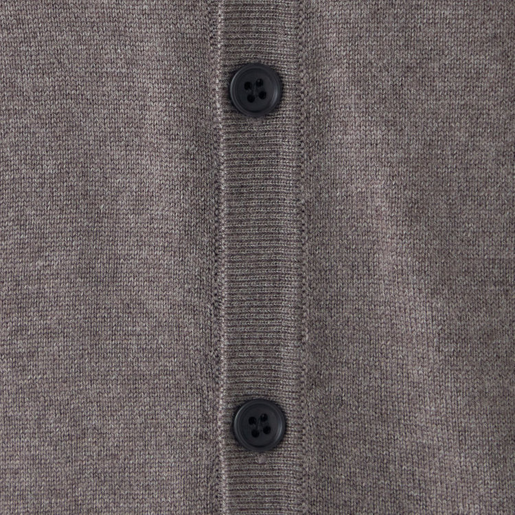 スーツセレクト 【RBC】【秋冬】ウール100%ニットカーディガン/ブラウン/ZEGNA BARUFFA/マシンウォッシャブル 茶中間